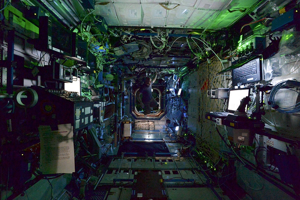 The interior of the International Space Station (ISS) captured by ESA astronaut Alexander Gerst on 10 November, 2014