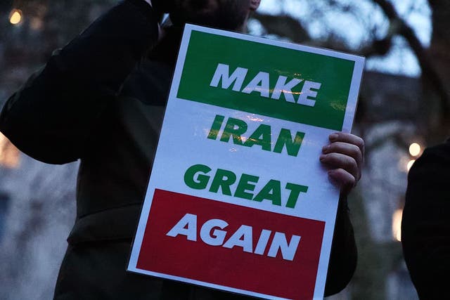 <p>Sen. Lindsey Graham and other conservatives have taken to urging Donald Trump to 'Make Iran Great Again' as they push for military strikes to destabilize the regime</p>