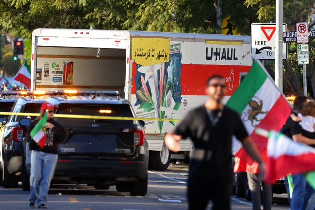 <p>The U-Haul drove towards a large group of protestors on Sunday afternoon, officials said</p>