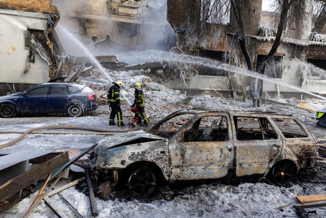 Aftermath of a Russian drone attack in Kyiv