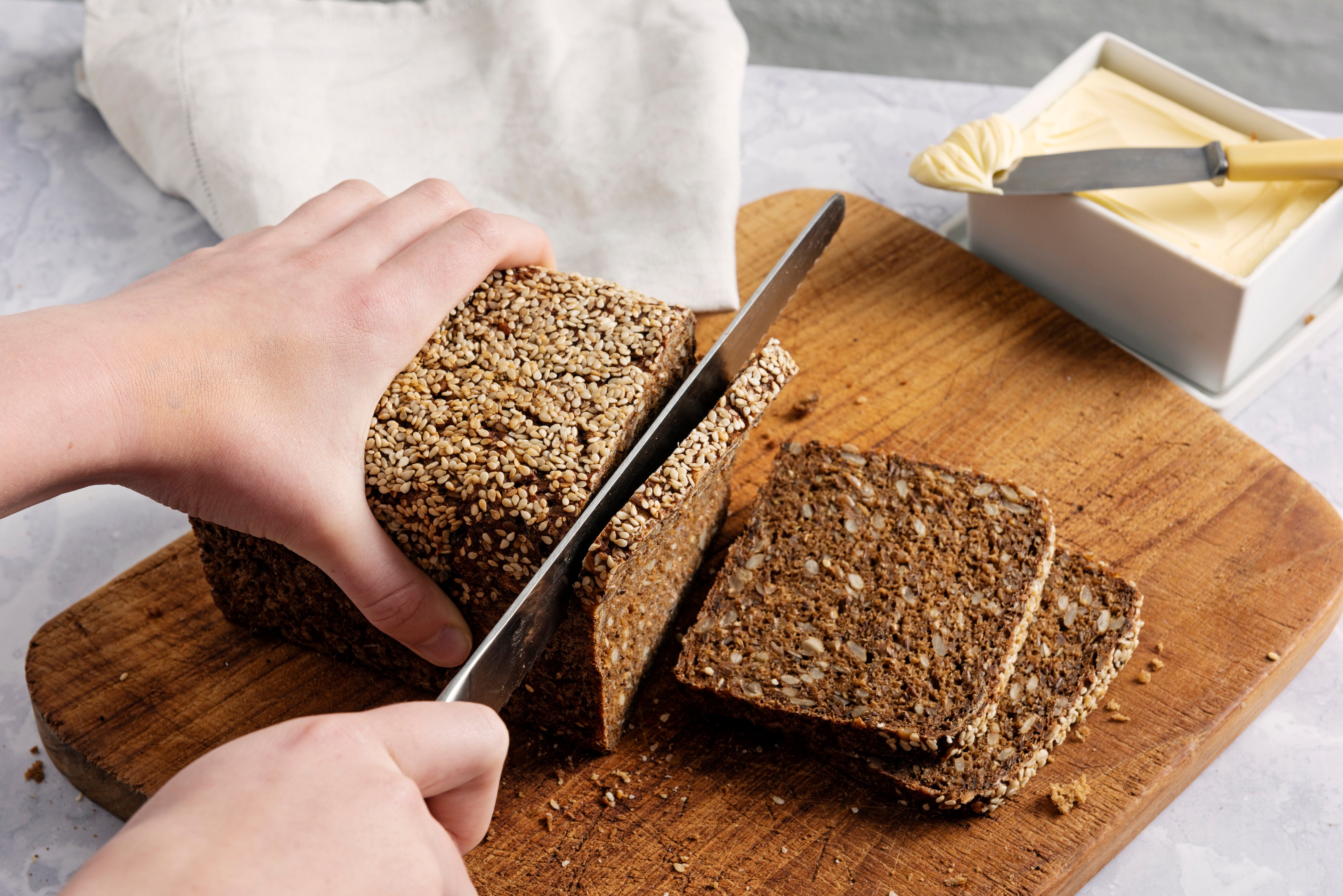 <p>Rye’s dense, dark crumb reflects its four-ingredient simplicity and high fibre</p>