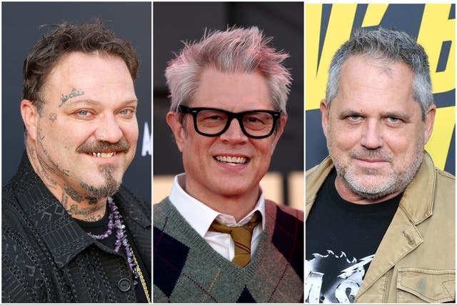<p>At the moment, Bam Margera (left) has made it clear he doesn't want to reunite with anyone from 'Jackass' after feeling betrayed by Johnny Knoxville (middle) and Jeff Tremaine (right)</p>