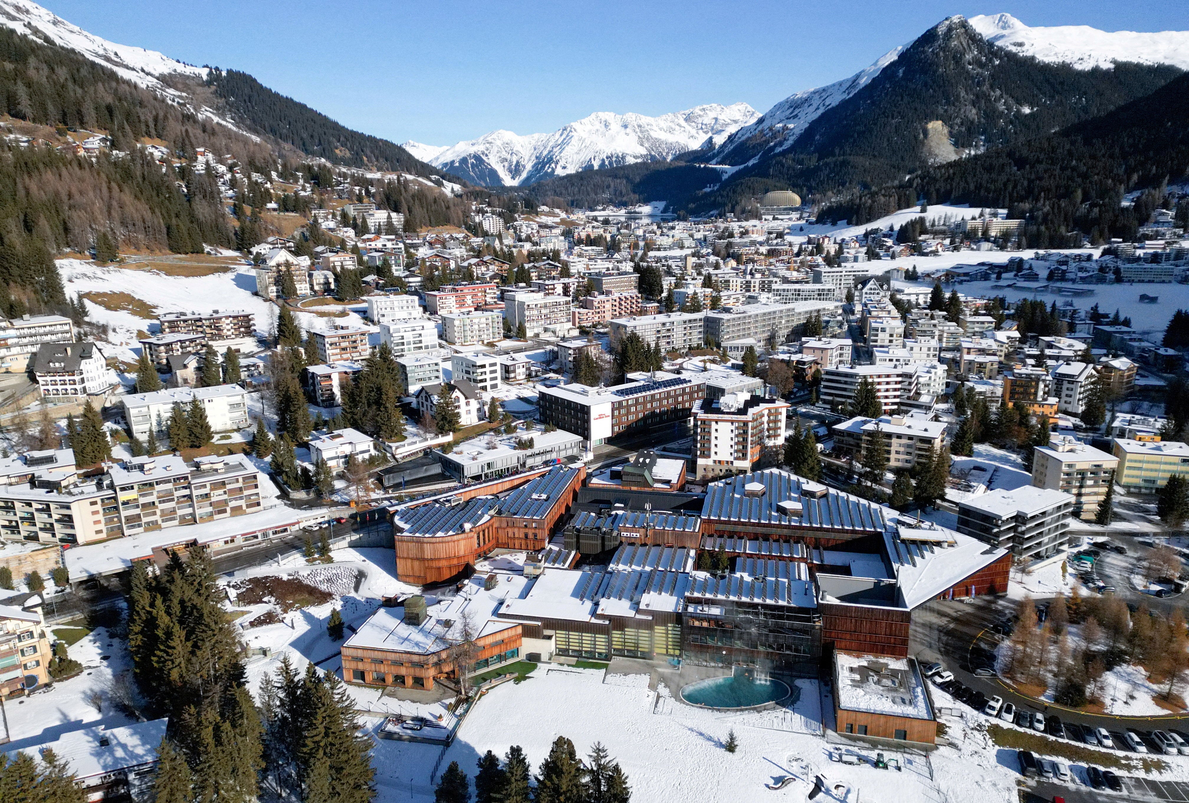 The Congress Center and the town of Davos ahead of the annual meeting of the World Economic Forum (WEF), Switzerland