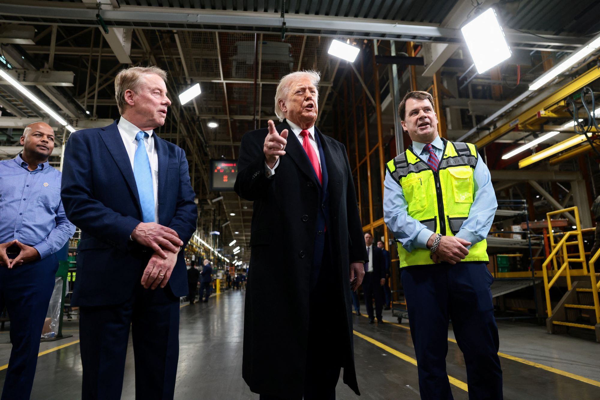 <p>Trump toured a Ford manufacturing plant in Dearborn, Michigan, where the most popular domestic vehicle, the F-150, is made</p>