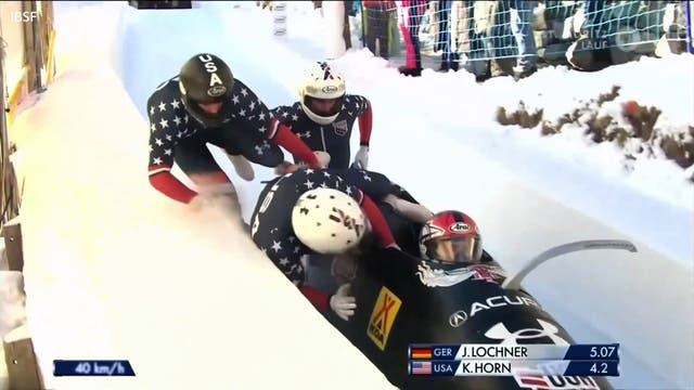 <p>Disaster for US bobsled team as three of them fail to board</p>