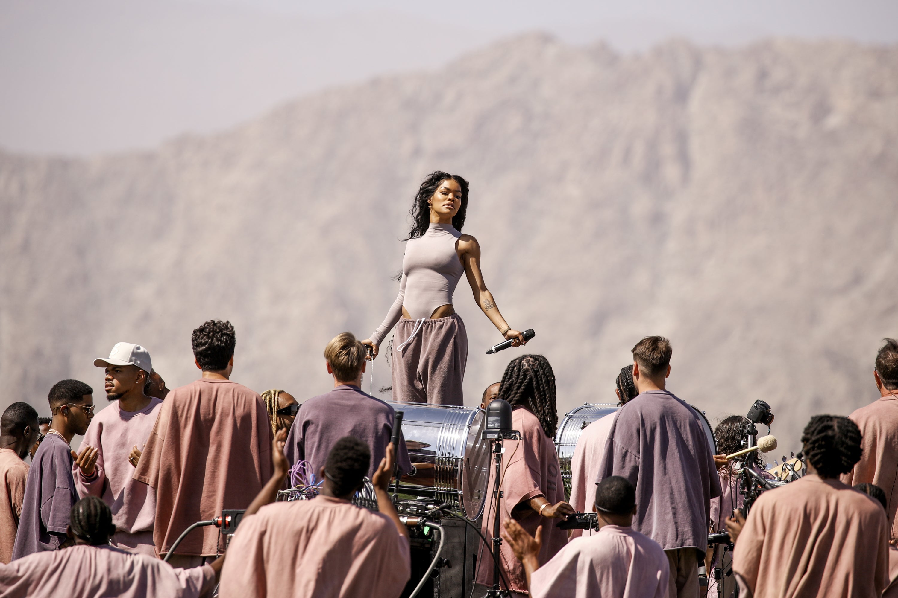 Taylor performing as part of Kanye West's Sunday Service at Coachella 2019