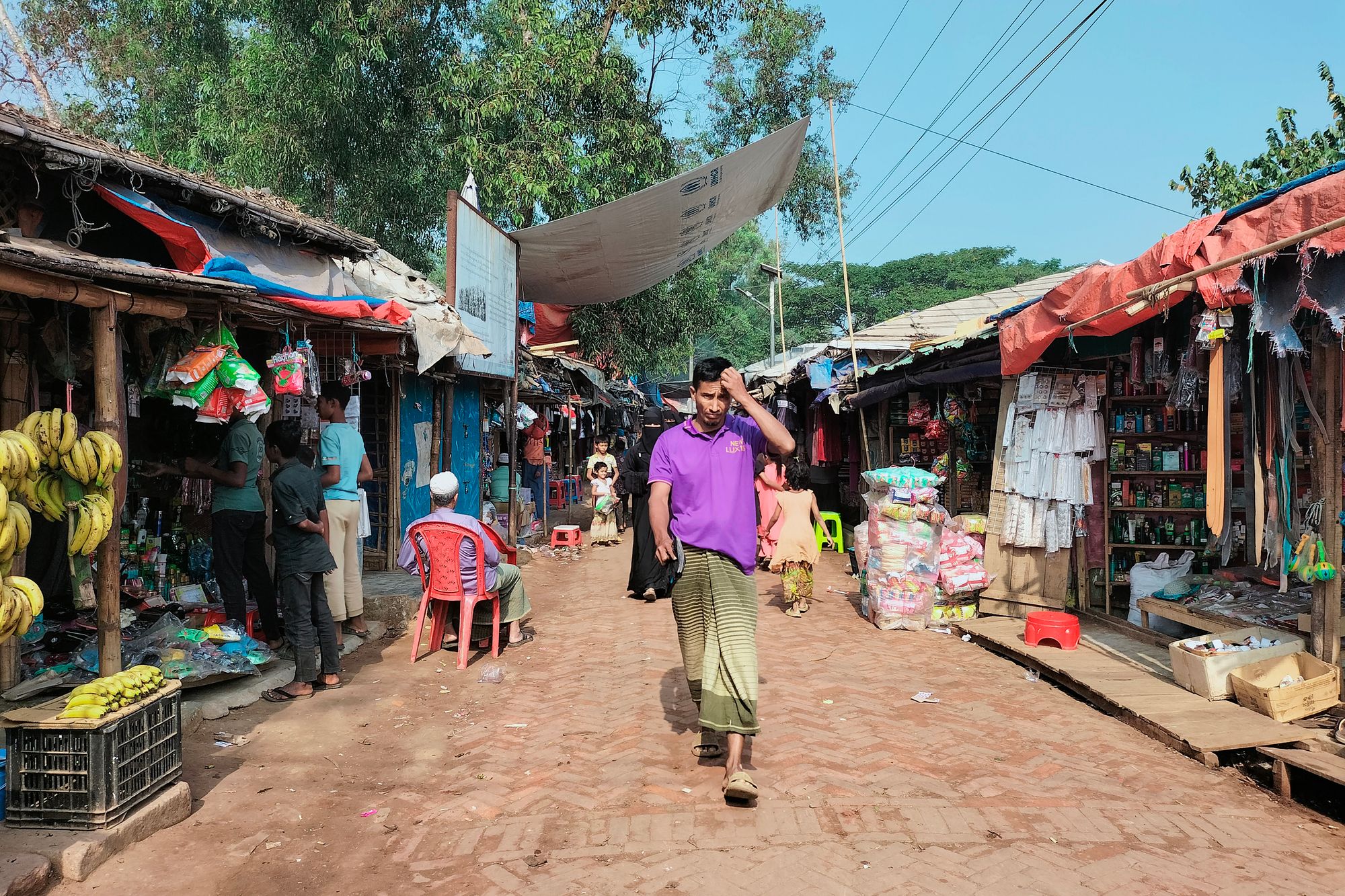A displaced Rohingya man at the Kutupalong refugee camp in Ukhia