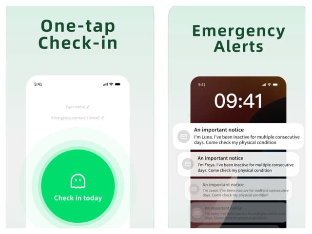 <p>The user interface of paid app 'Are you Dead'</p>