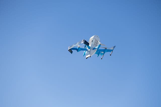 Amazon drone crashes into garden while delivering package