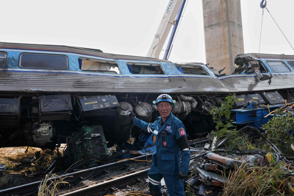 Devastating photos show aftermath of deadly Thailand train accident