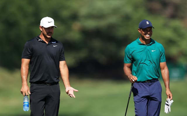 <p>Brooks Koepka (left) has returned to the PGA Tour and Tiger Woods believes that’s a “win for everyone”</p>
