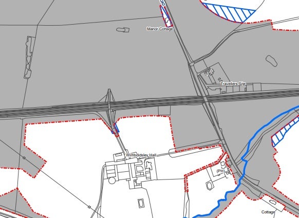 300 of the 700 acres at Wimboldsley Grange Farm are covered by safeguarding, including land, seen here, around Mr Edge’s home, Wimboldsley Hall