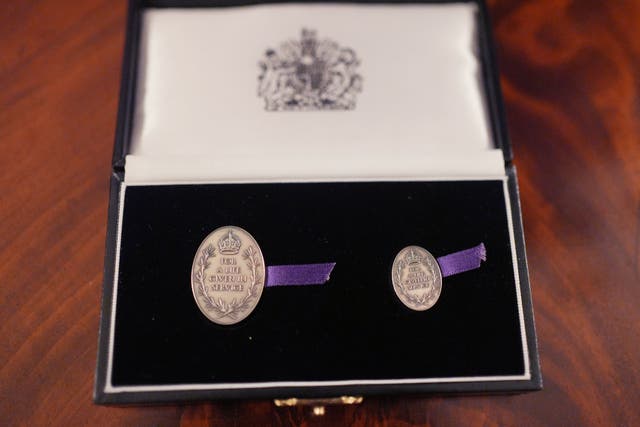 The Elizabeth Emblem, as Chief Secretary to the Prime Minister, Darren Jones, hosted a reception for the families of recipients of the Elizabeth Emblem in Downing Street, central London (Yui Mok/PA)