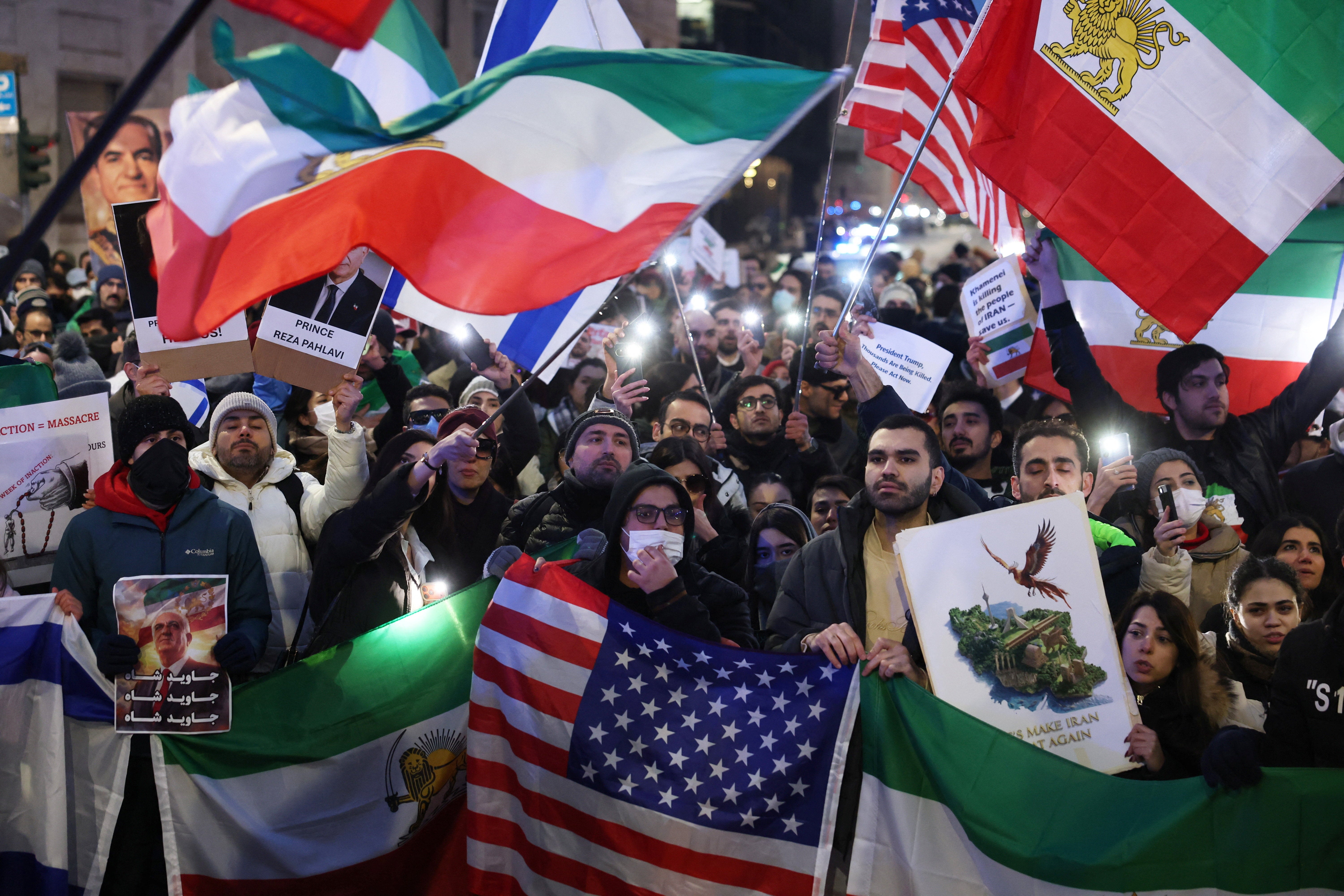 Protest outside the US consulate in support of nationwide protests in Iran, in Milan
