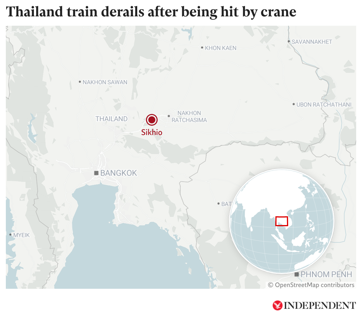 The train was travelling from Bangkok to Ubon Ratchathani in the northeast of Thailand when the accident happened on Wednesday morning