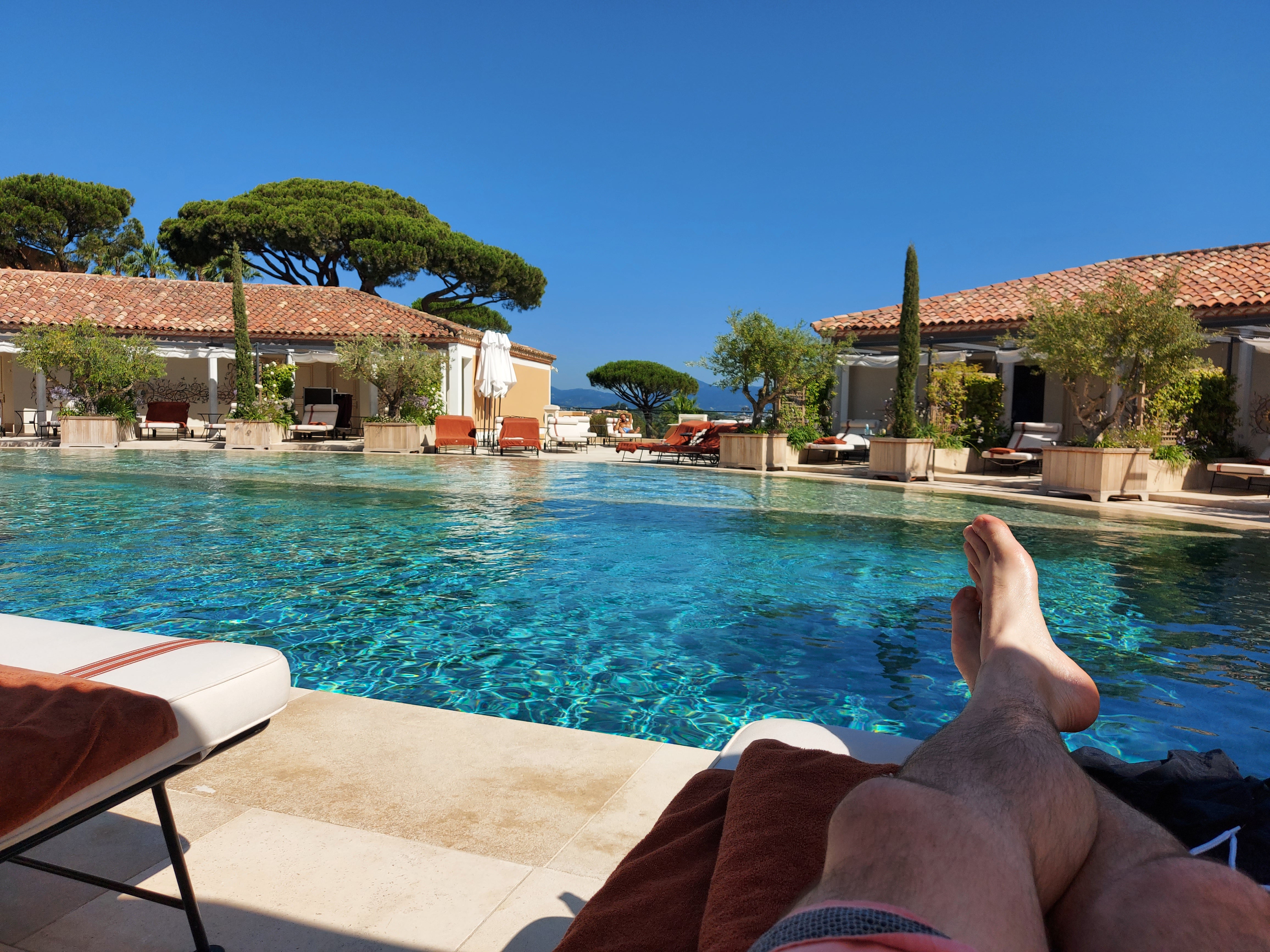 Ted spent much of his time at Ch&acirc;teau de la Messardi&egrave;re relaxing by the main pool