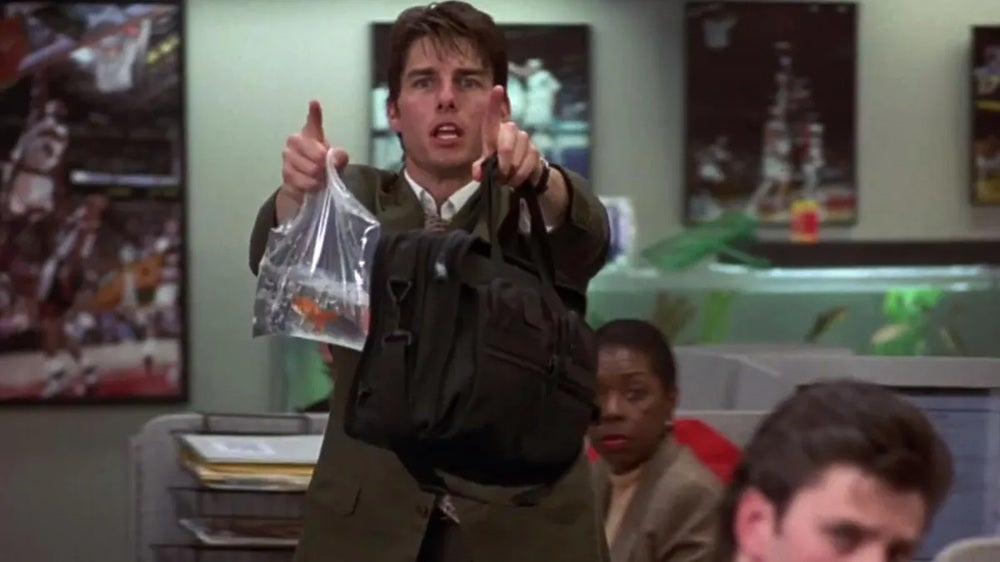 Tom Cruise in the infamous ‘Jerry Maguire’ quitting scene