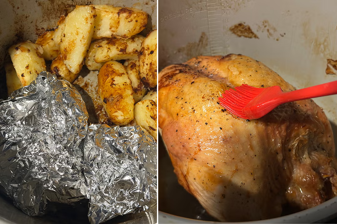 <p>I saved on the washing up by cooking a Sunday roast in my air fryer</p>