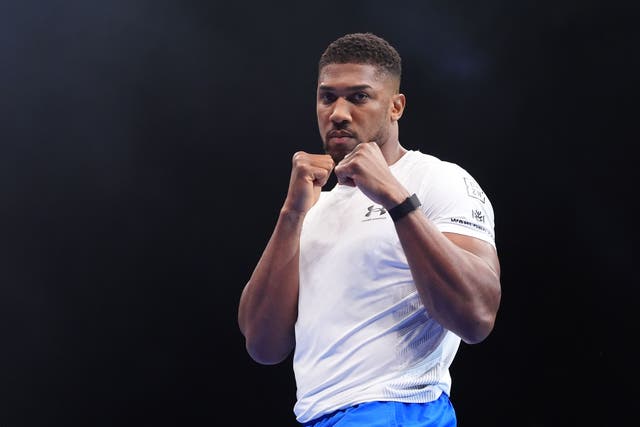 Anthony Joshua is back in the gym (Bradley Collyer/PA)