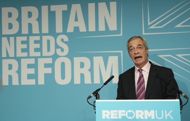 <p>Reform UK leader Nigel Farage has said the party wants all defections to happen before elections on May 7 (PA)</p>