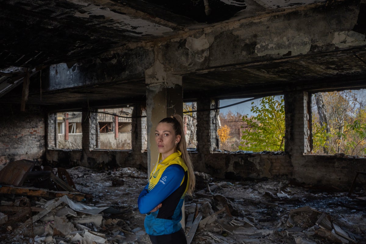 Photos show Ukraines historic training center in ruins, but children and athletes still train
