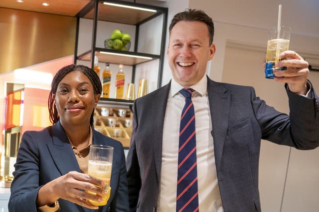Conservative Party leader Kemi Badenoch hailed Scottish Tory counterpart Russell Findlay, right, as a man of integrity (Jane Barlow/PA)