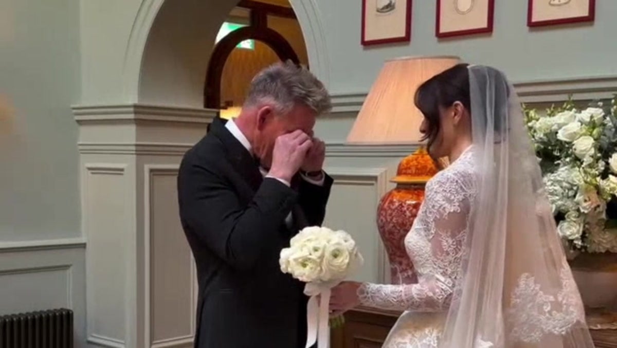 Gordon Ramsay becomes emotional as he gives daughter Holly away in sweet video