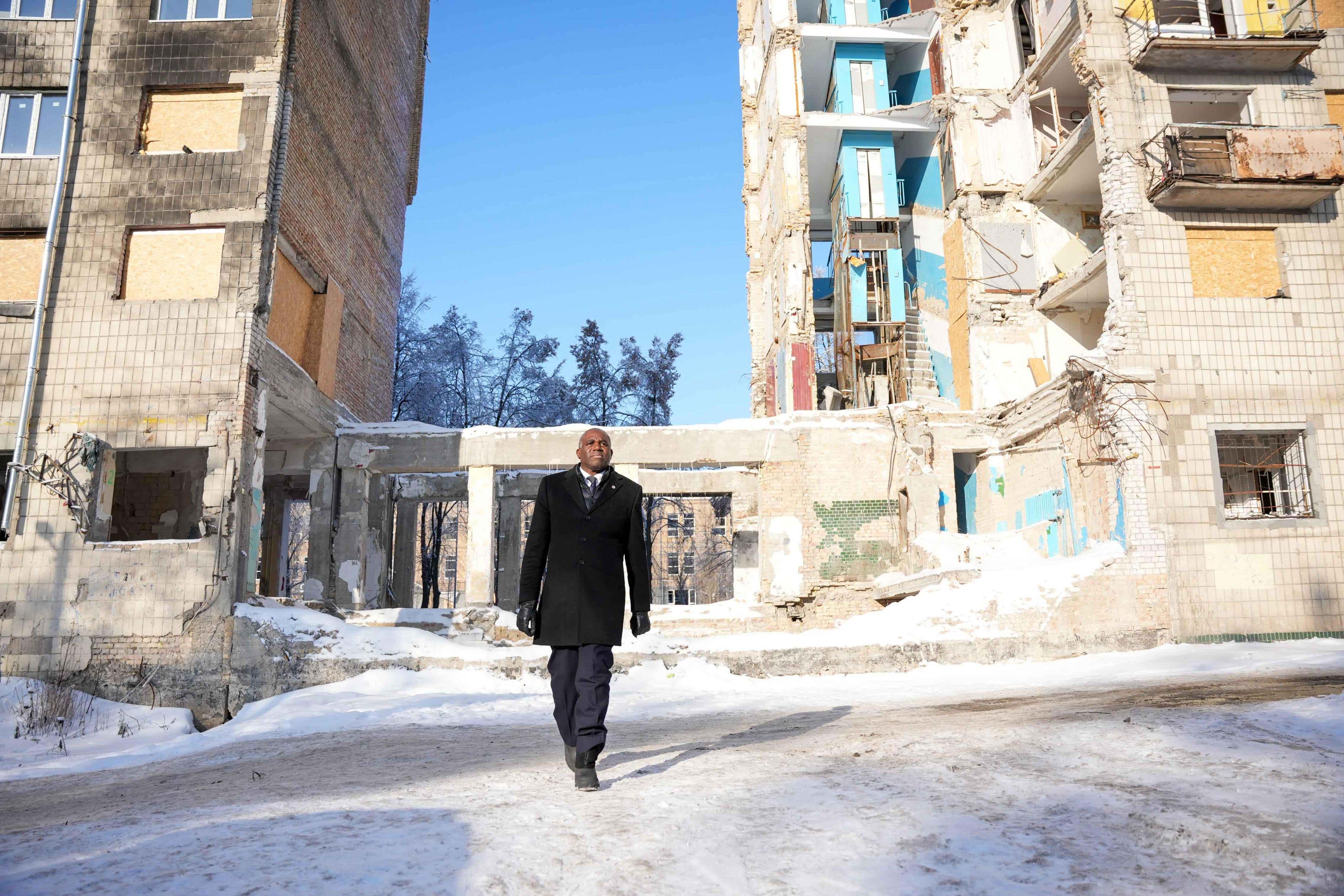 Deputy Prime Minister David Lammy during a visit to Kyiv in Ukraine (Ministry of Justice/PA)