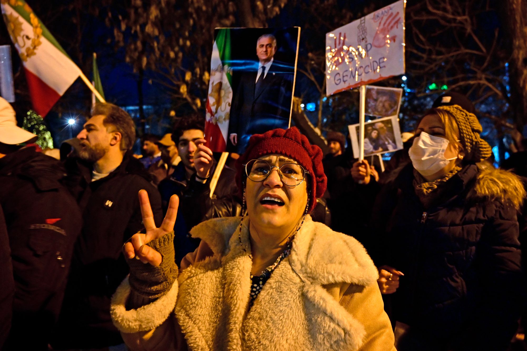 Iranians residing in Armenia hold a demonstration in solidarity with Iranian protestors, outside the Iranian embassy in Yerevan on 15 January 2026