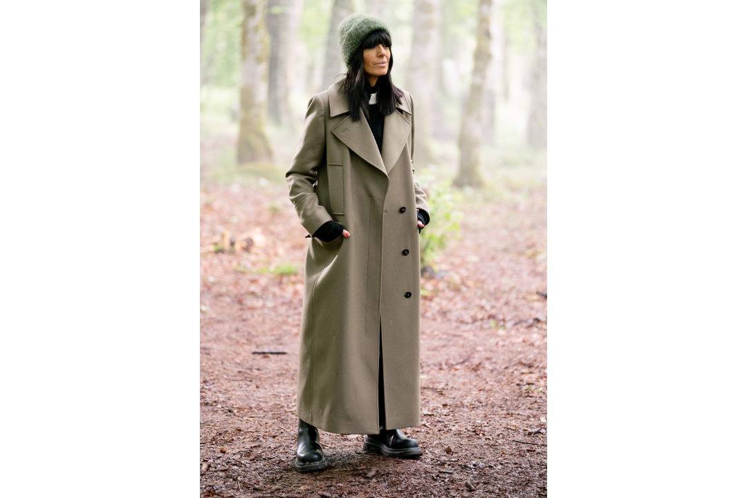 The presenter’s coat hails from Reiss