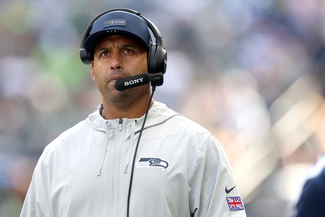 <p>Defensive coordinator Aden Durde of the Seattle Seahawks</p>