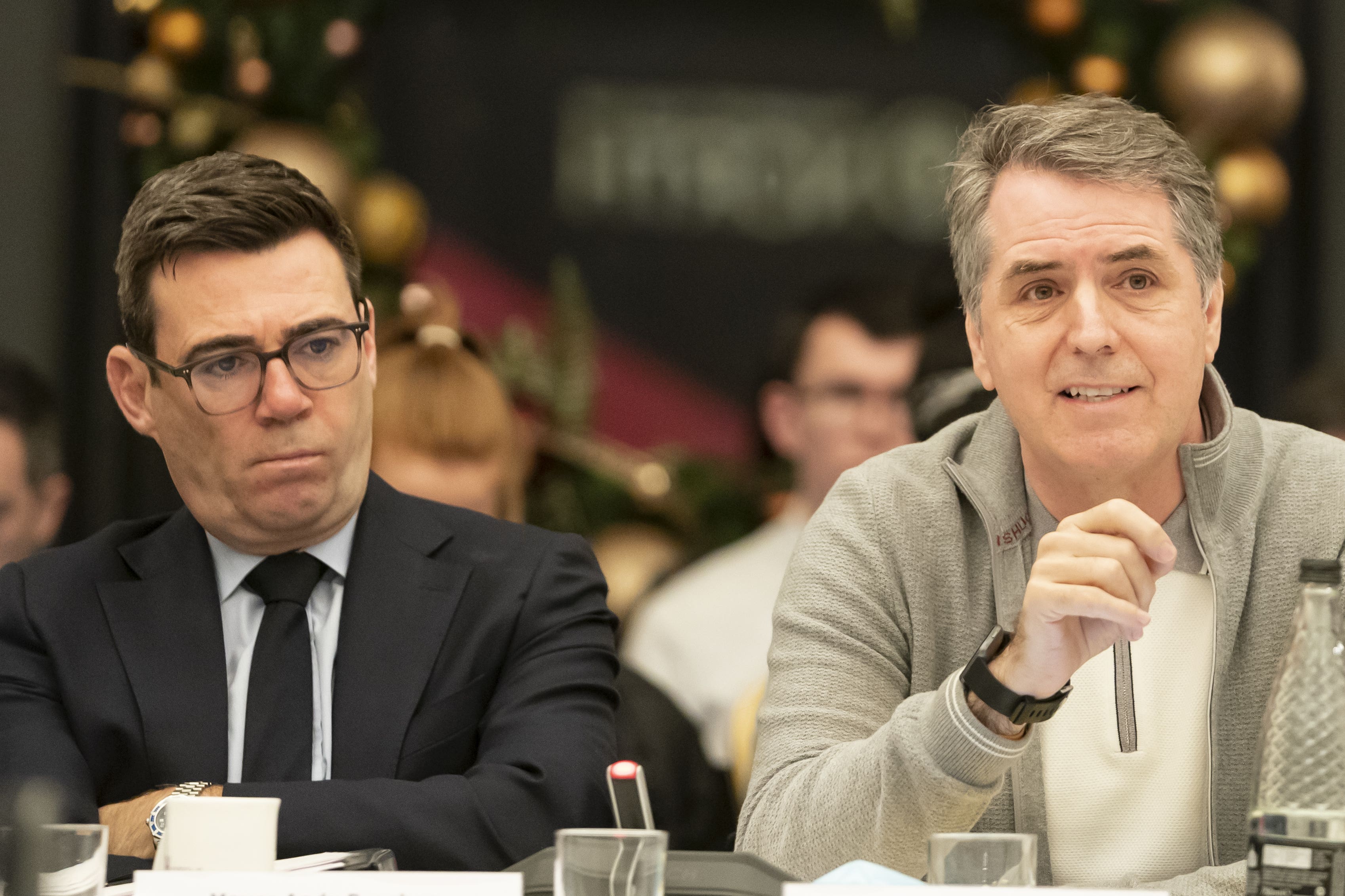 Mayor of Greater Manchester Andy Burnham (left) and mayor of Liverpool City Region Steve Rotheram released a joint statement (PA)