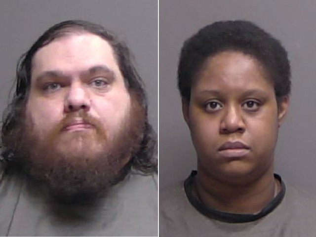 <p>Nikolas Cummings (left) and Tashaye Brown (right) have been arrested and charged with neglect after their baby and an elderly relative in their care were found in deplorable conditions in their roach-infested Florida home</p>