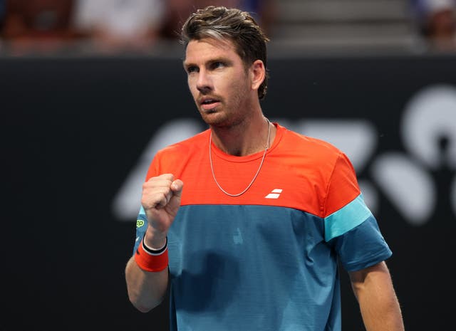 <p>Cameron Norrie was on the brink of victory before rain started to fall in Melbourne</p>