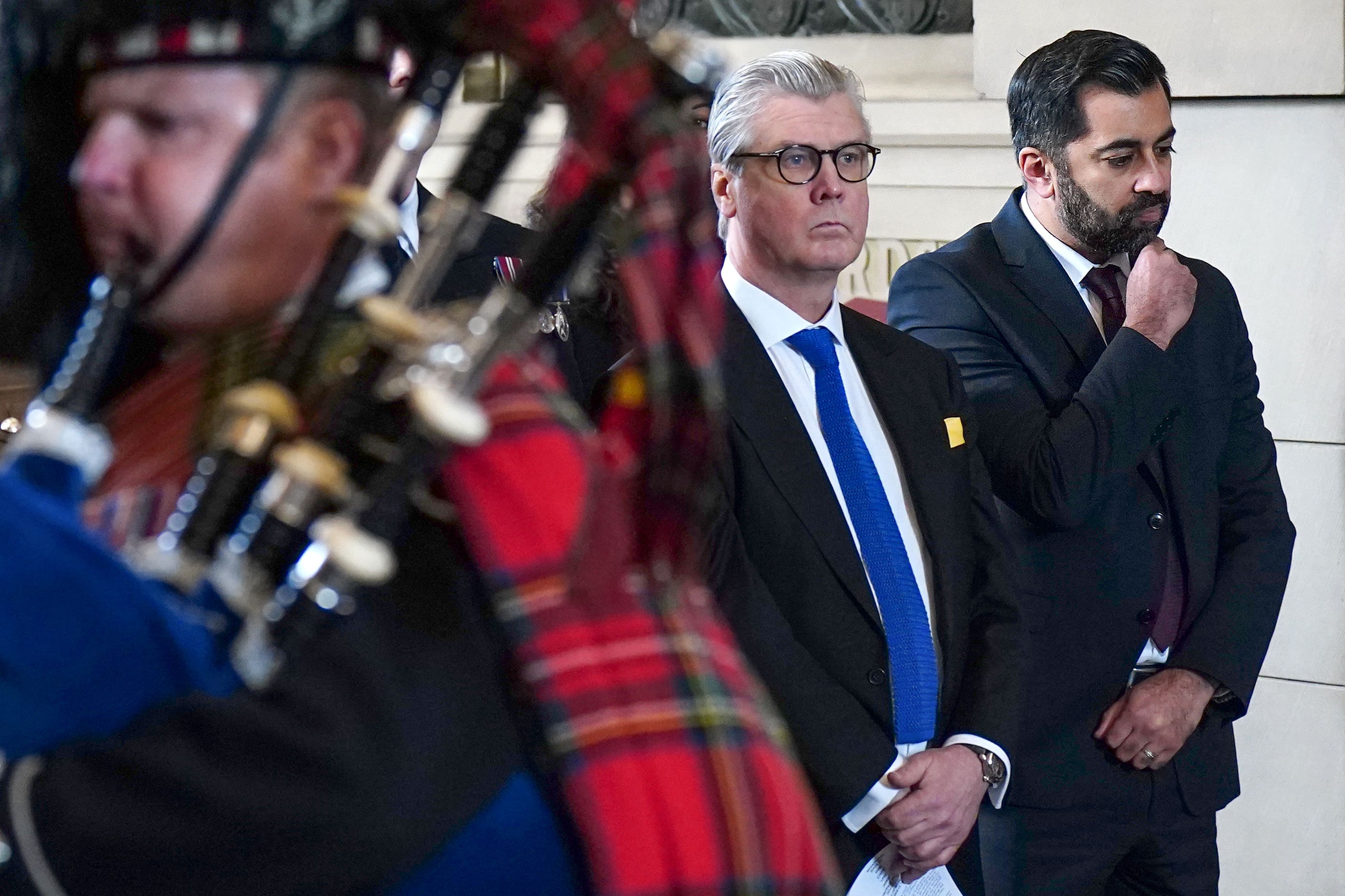Scotland’s First Minister Humza Yousaf and Lord Offord of Garvel, now the leader of Reform UK in Scotland (Jane Barlow/PA)
