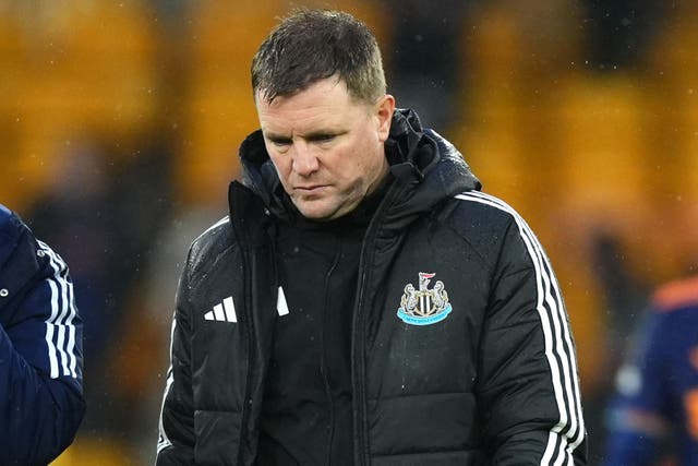 Eddie Howe was disappointed with Newcastle’s attacking display (Mike Egerton/PA)