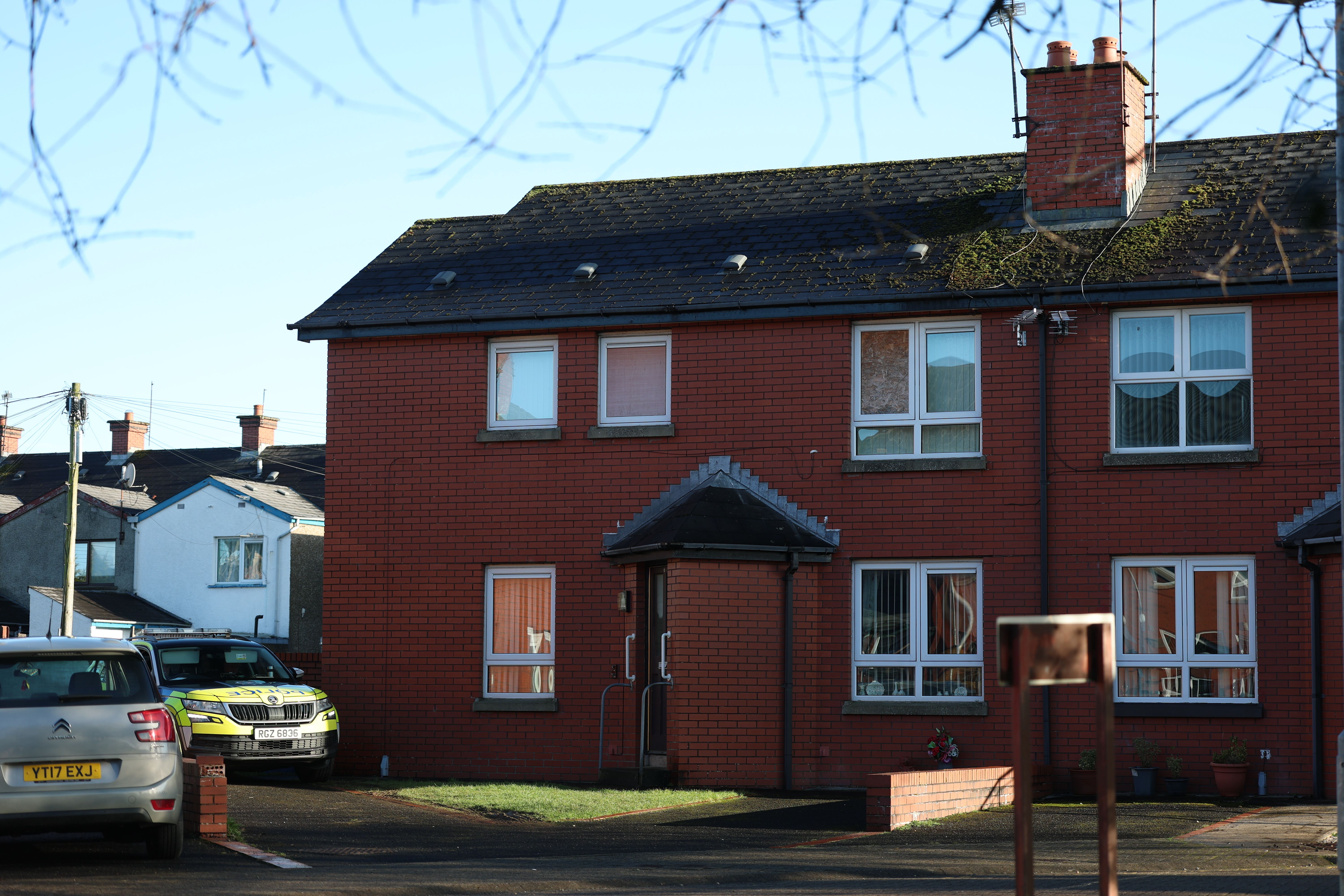 The scene at a property in the Society Court area of Coleraine (PA)