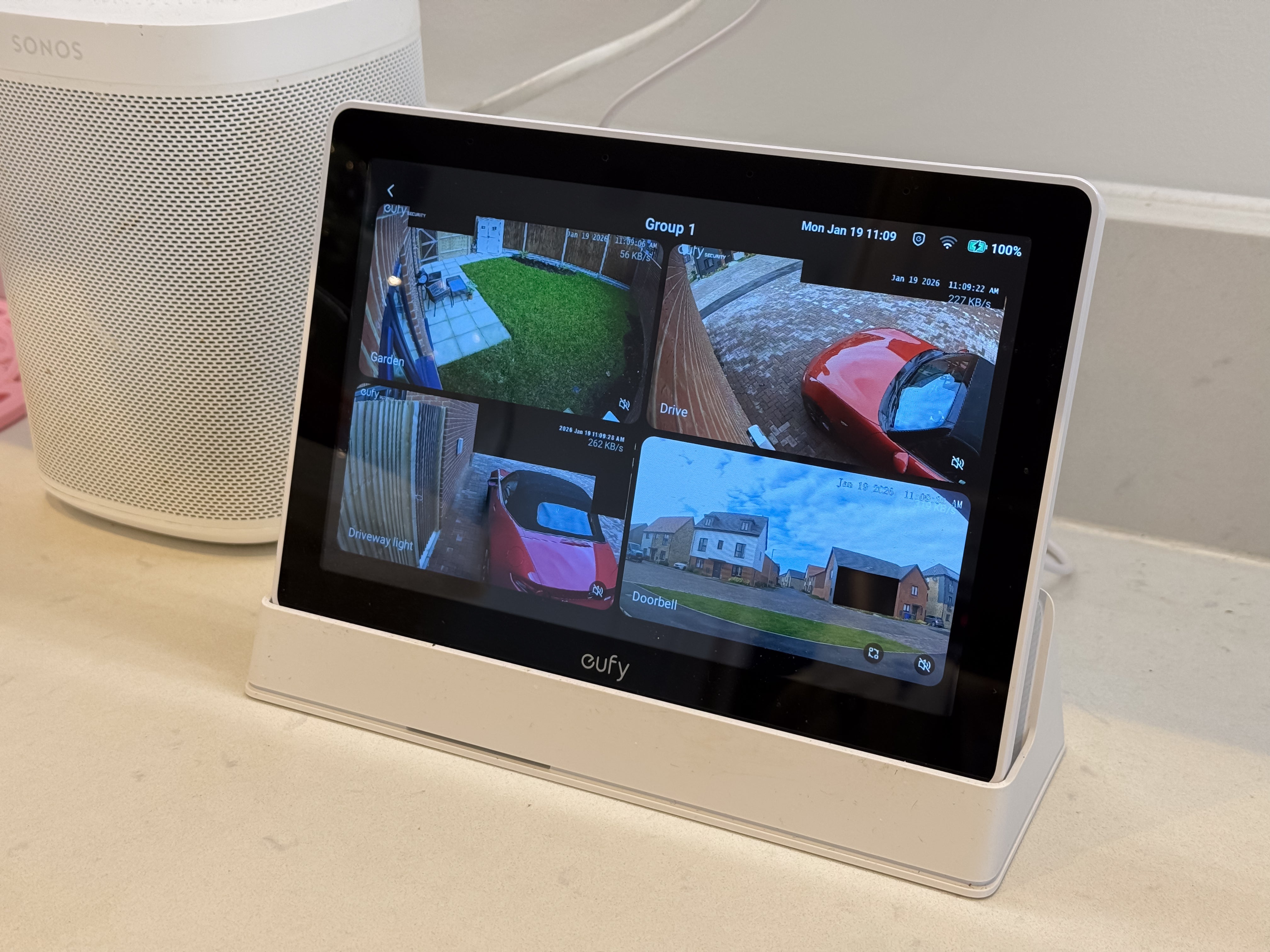 Up to four live cameras feeds can be viewed at once