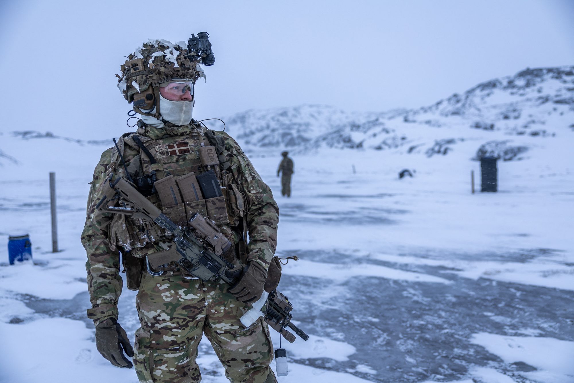 <p>Danish soldiers during shooting practice at an undisclosed location in Greenland. </p>