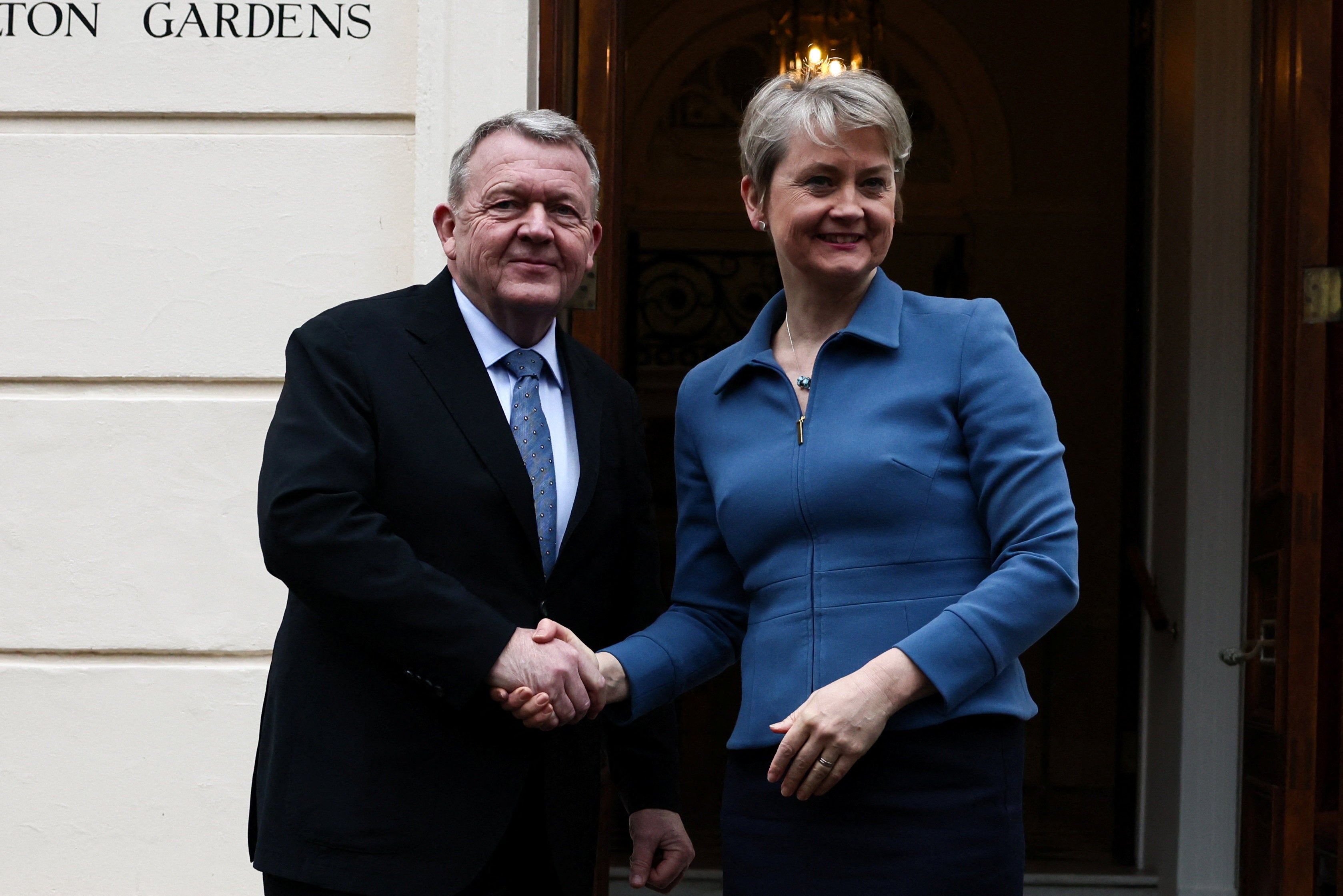 Yvette Cooper welcomes Denmark’s foreign minister Lars Lokke Rasmussen