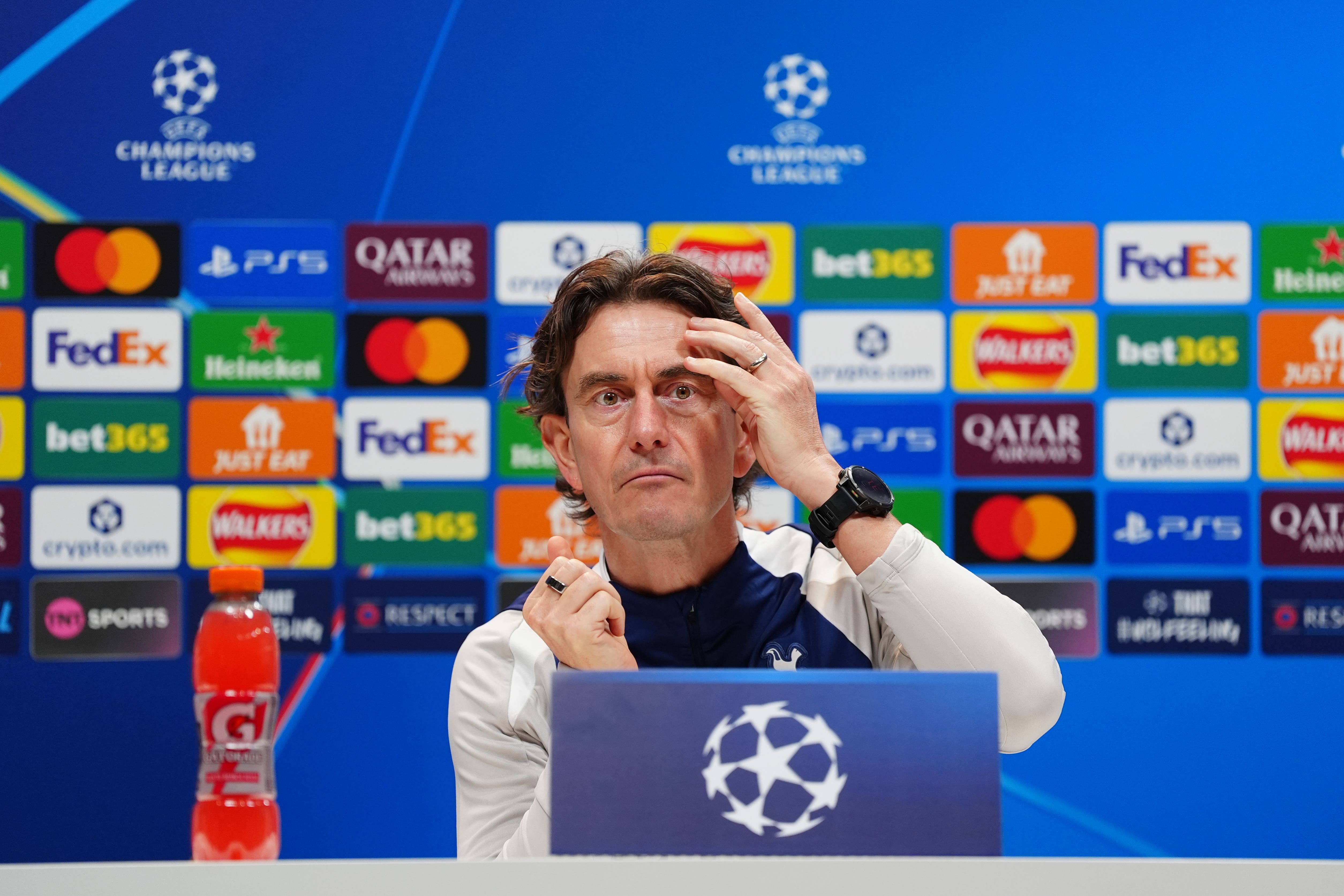 <p>Tottenham manager Thomas Frank (Bradley Collyer/PA)</p>