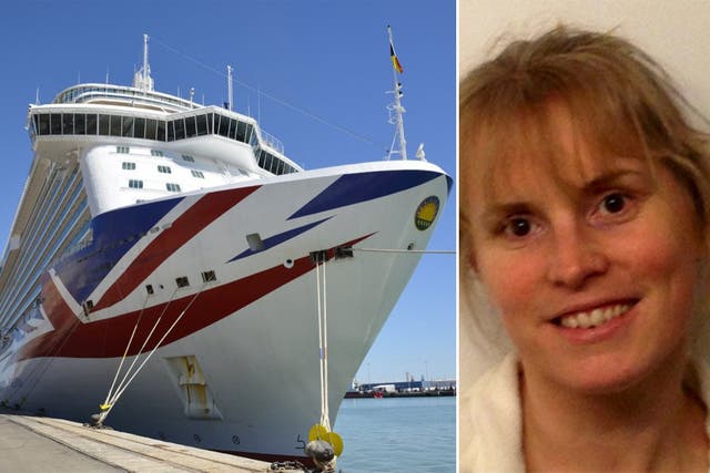 <p>HR chief Kerry Middleton, 52, cracked a bone in her neck when she slipped while on the company's giant liner, the MV Britannia, for a management meeting while in port in Cadiz in 2019</p>