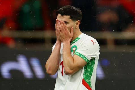 <p>Brahim Diaz was visibly devastated after his penalty miss</p>