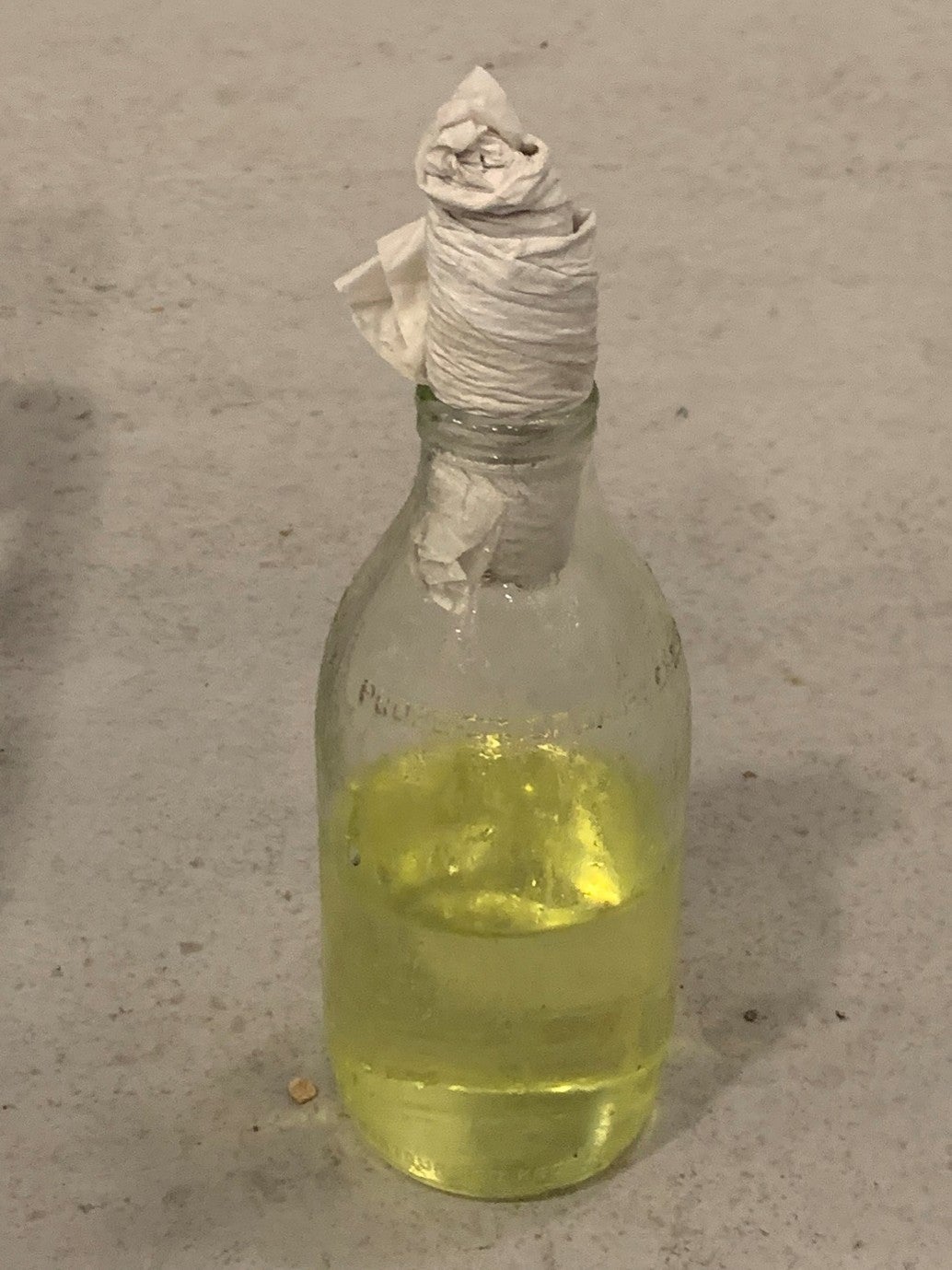 Undated handout photo issued by the Health and Safety Executive (HSE) of a petrol bomb