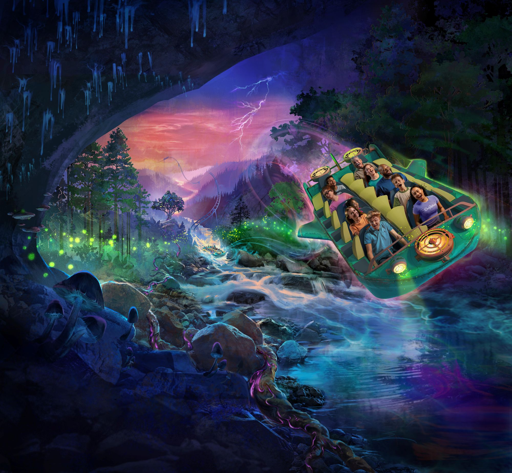 &lsquo;NightFlight Expedition&rsquo; features a unique ride vehicle that can float on water and lock onto a rollercoaster track