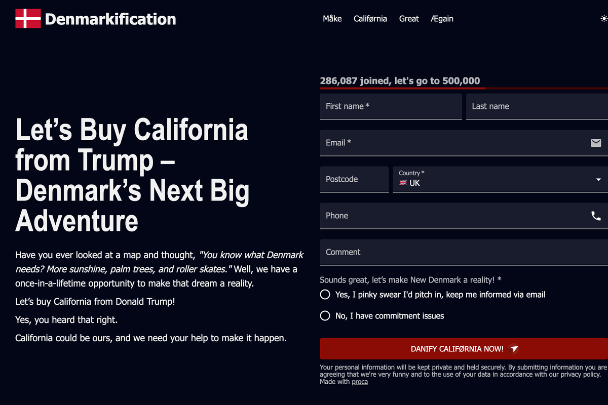Over 200,000 sign Danish petition to buy California from U.S. and even rename Disneyland