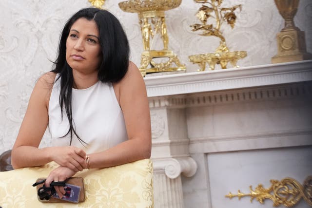 <p>Katie Miller, the wife of Stephen Miller, uses her social media platform to defend Trump and his allies while criticizing Democrats</p>