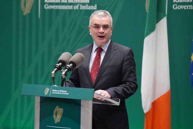 Minister for Social Protection Dara Calleary speaking at government buildings in Dublin (Niall Carson/PA)
