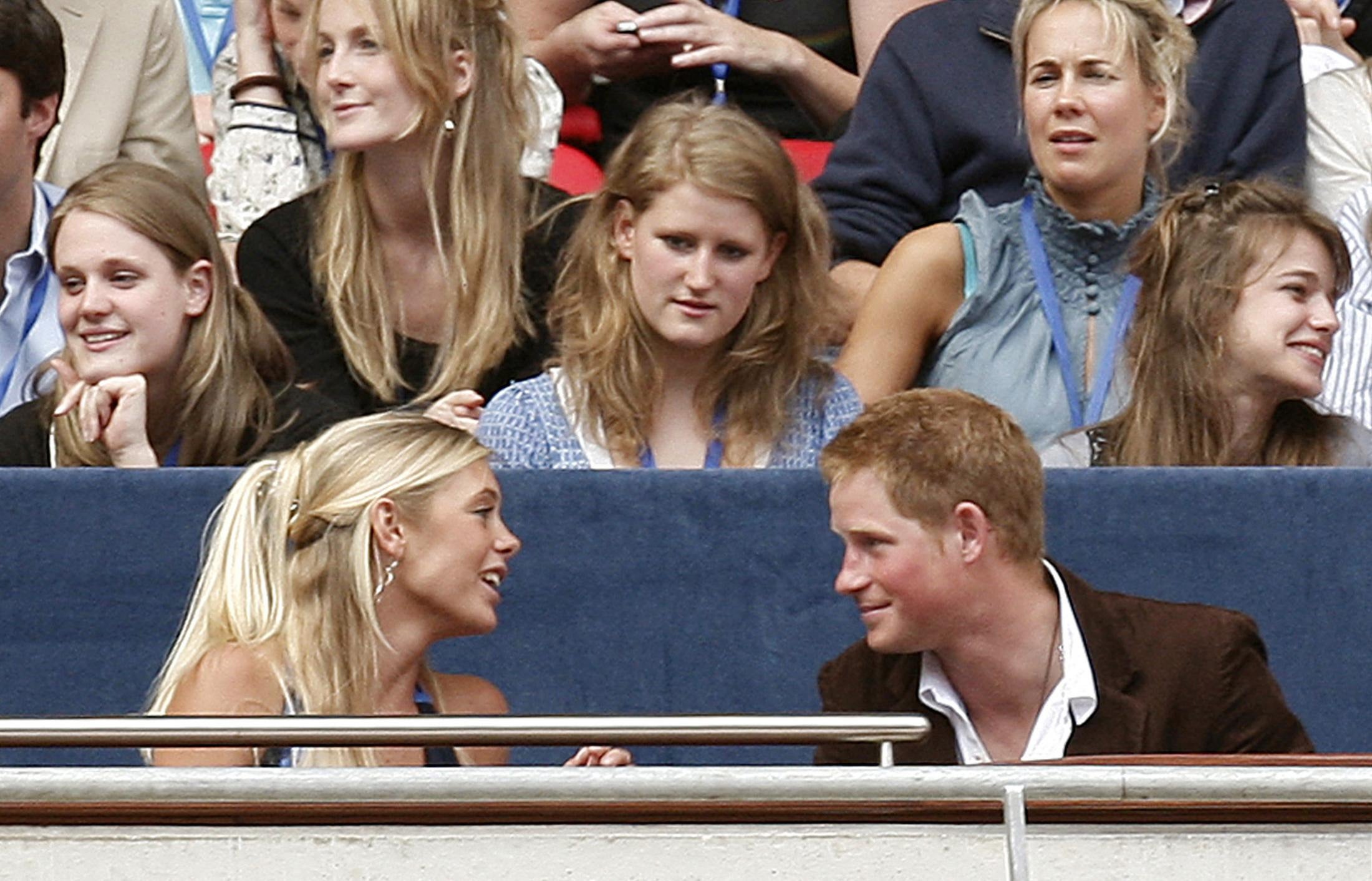 Harry with Chelsy Davy at Wembley Stadium at the concert in memory of Diana, Princess of Wales in 2007