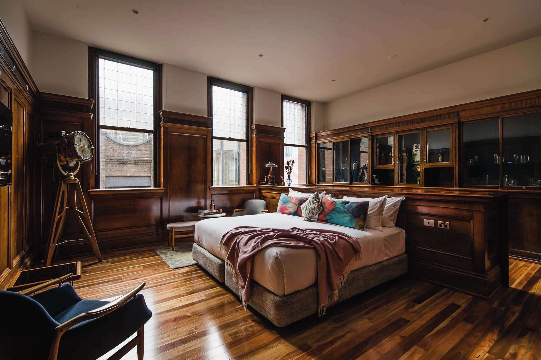 This hotel occupies two historic, booze inspired buildings